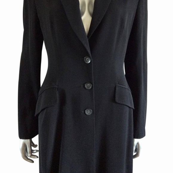Vintage Alberta Ferretti Long Black Coat - Picture 2 of 7